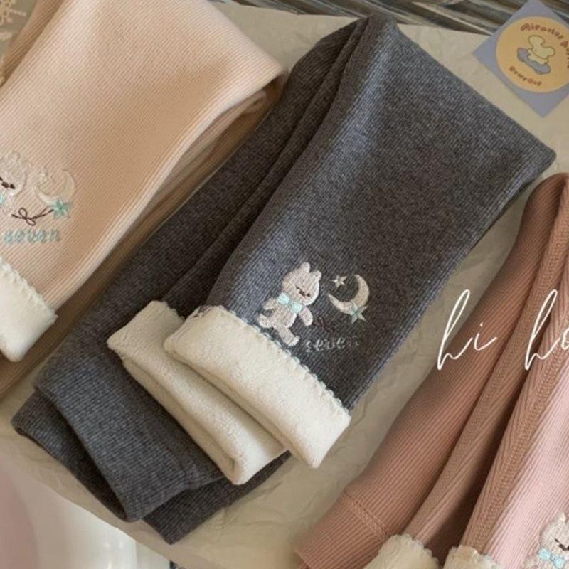 Dívčí fleecové legíny Podzim Zima Korejský samet Teplé kalhoty 1-6 let Dívka Neformální Zesílené kalhoty