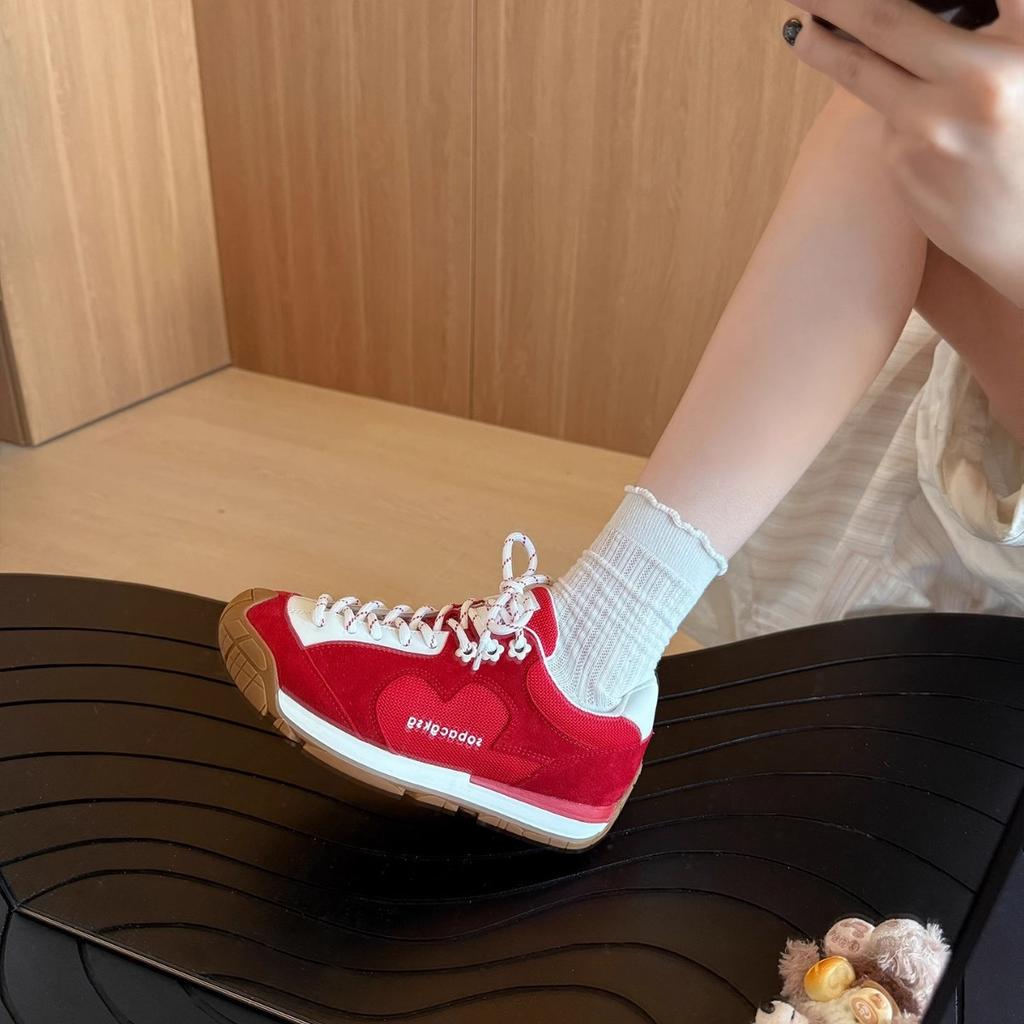 Retro Forrest Gump training shoes women's platform flower stray shoes 2025 new breathable versatile casual sports jogging shoes