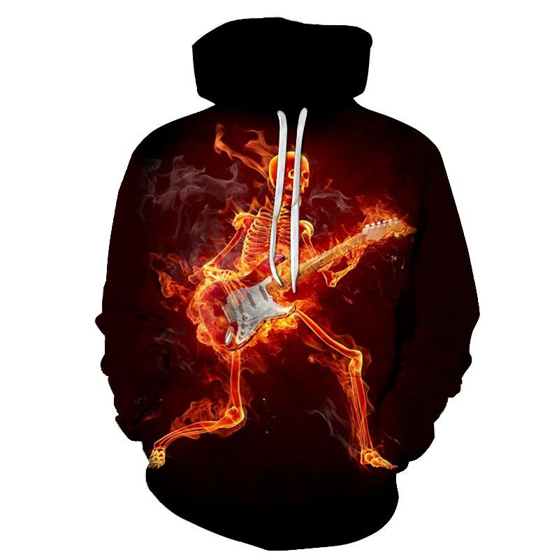 2022 New Colorful Flame Hoodie 3D Sweatshirt Men/Women Hooded Autumn And Winter Coat Mens Clothing Funny Jacket Black Hoodies