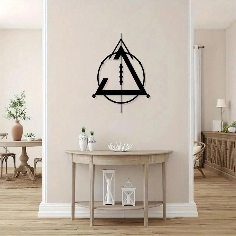 Modern Wrought Iron Wall Decor Geometric Star Triangle Black Anti Corrosion Durable Interior Art