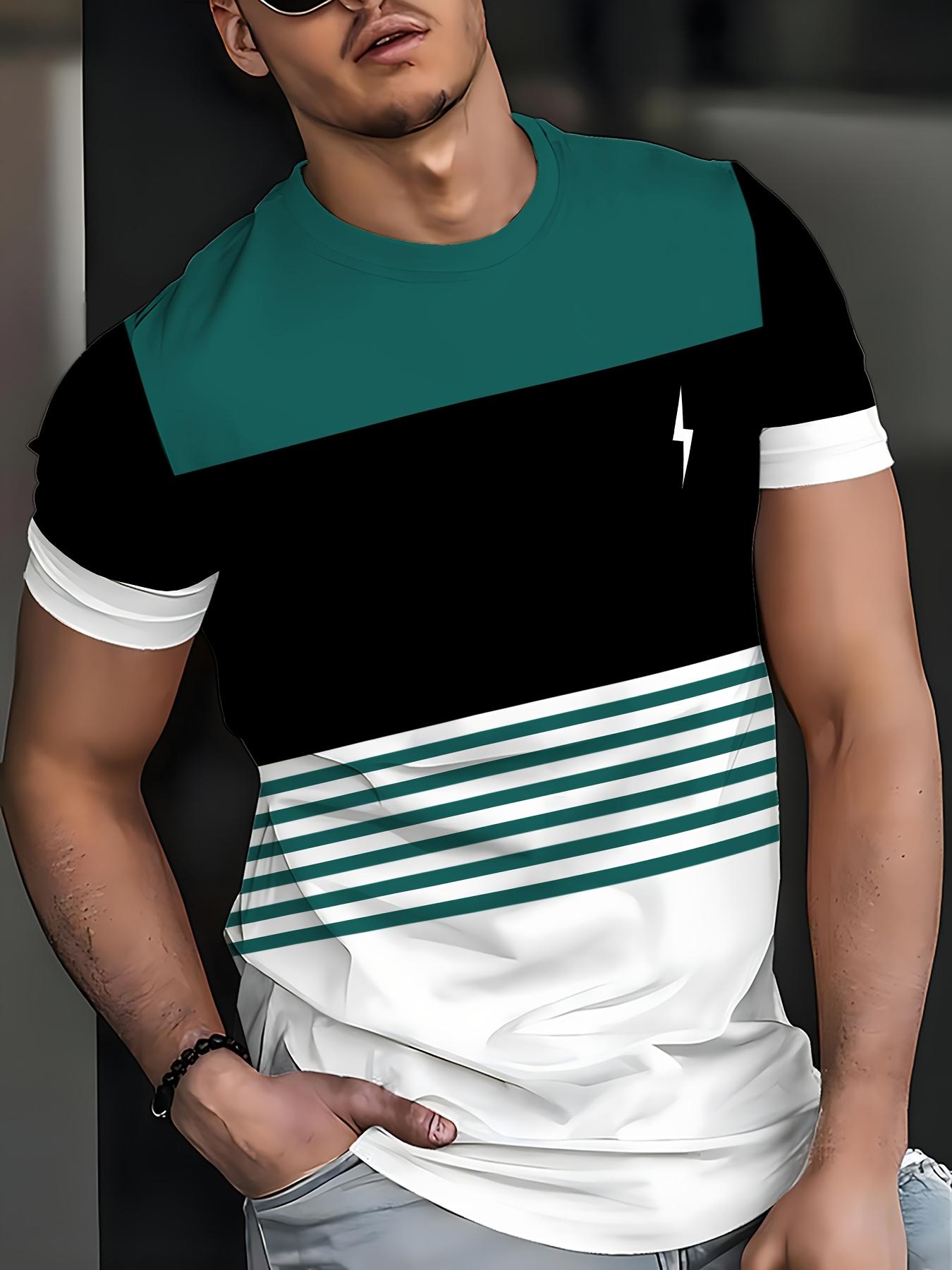 

Стильная мужская футболка с 3D-принтом черного, белого и бежевого цветов — дышащий полиэстер, влагоотводящий, можно стирать в стиральной машине — идеально подходит для повседневных и праздничных образов 6XL