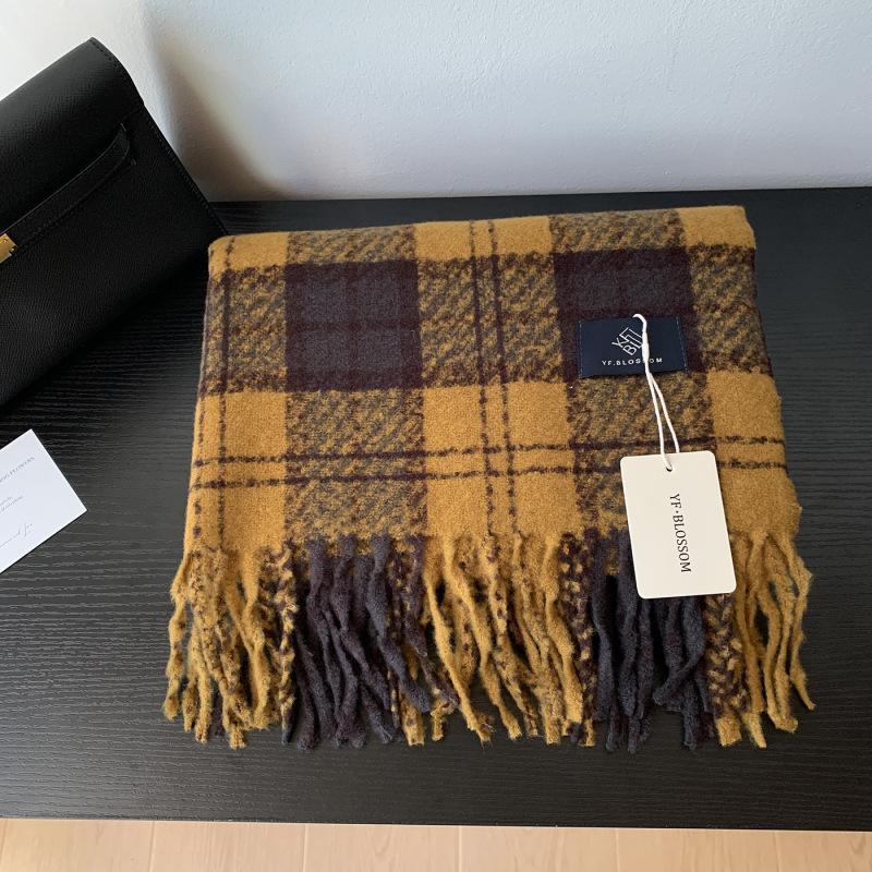 Retro Purple Plaid Print Women Men Scarf Winter Scarve Pashmina Mujer Femme Male Foulard Bufanda Tassel Long Wrap Shawl Unisex