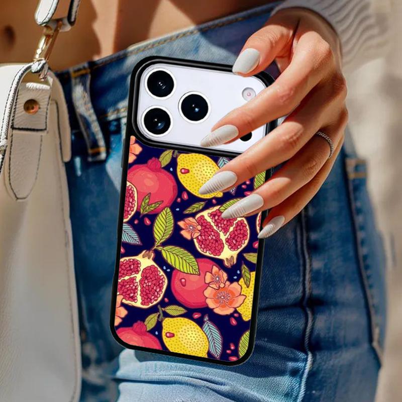 Pomegranate Pattern Phone Case For iPhone 17 Air 14 15 13 12 Max Cover For Apple 16e 11 Pro Max Plus Coque