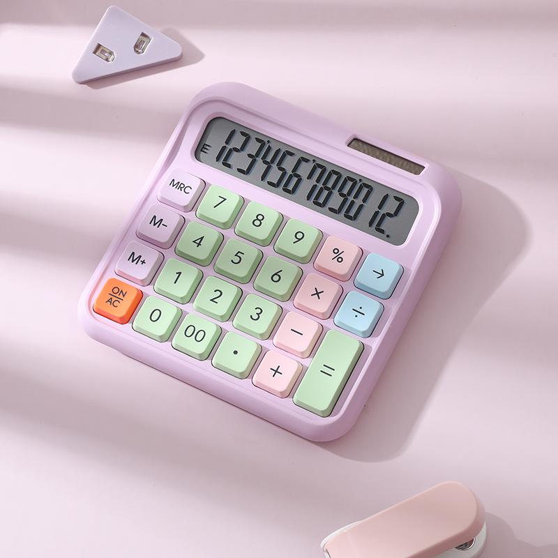 

Multifunction Desktop Calculator LCD Display Candy Color Math Calculator Desk Accessories School Office Supplies фіолетовий