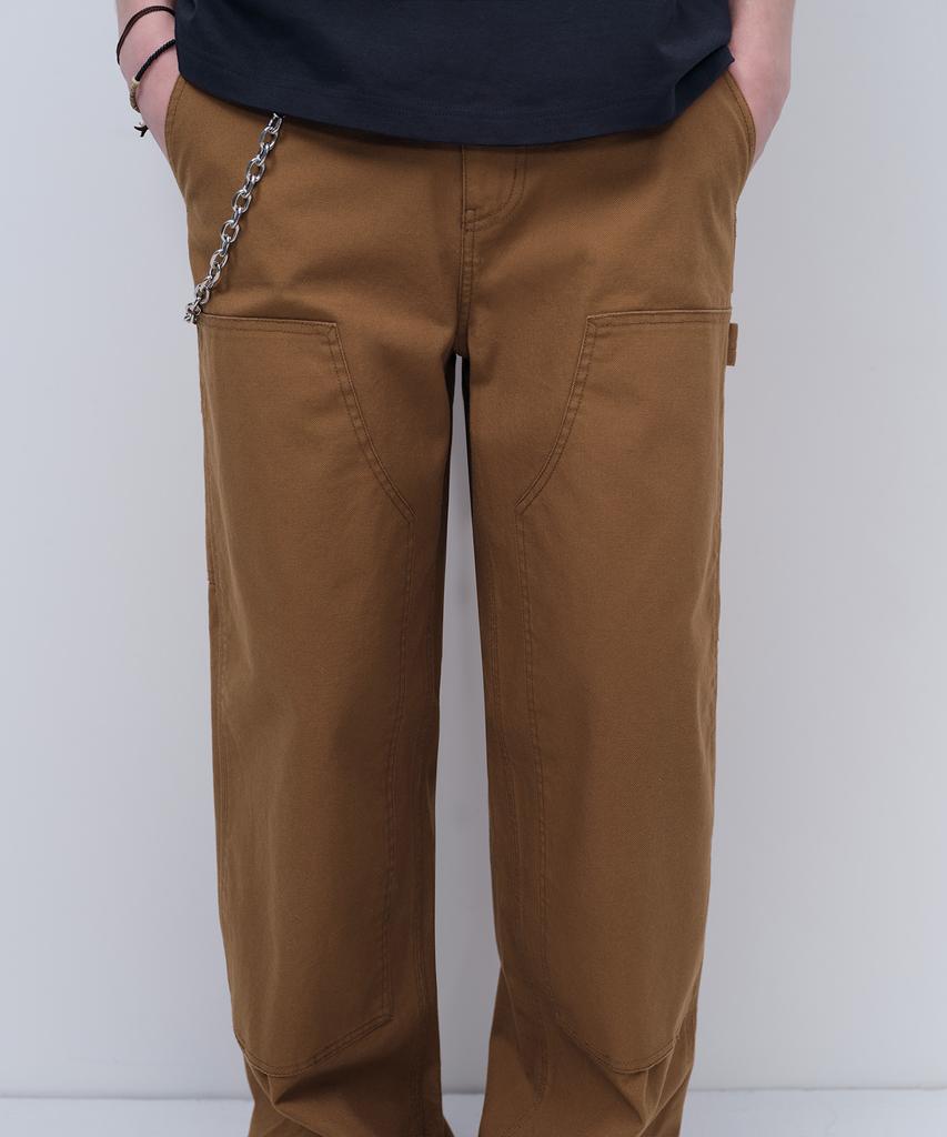 MUSINSA STANDARD Canvas Regular Fit Double Knee Carpenter Pants [Desert Brown]