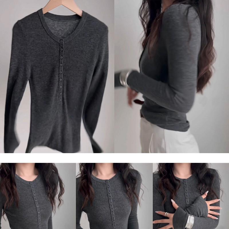 Maillard Women's Retro Wool Henley Pullover - Autumn/Winter Knitwear