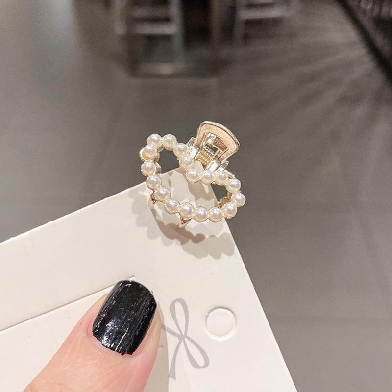 Pearl Rhinaute Small Hair Clip Female Net Celebrity Delicate High Ponytail Clip Korean Advanced Side Broken Hair Clip Headwear