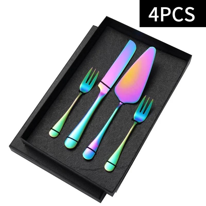 2/4Piece Stainless Steel Cake Knife Shovel Suit Golden Bread Knife Cake Cutting Tools Pizza Cheese Steak Shovel Baking Utensils