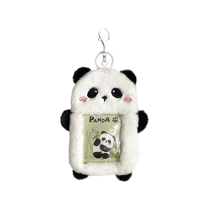 HORKÝ! Kawaii Kreslený Panda Držák na Fotokarty Plyšový Roztomilý Studentský Držák na Karty Kpop Idol Foto Obal Školní Potřeby