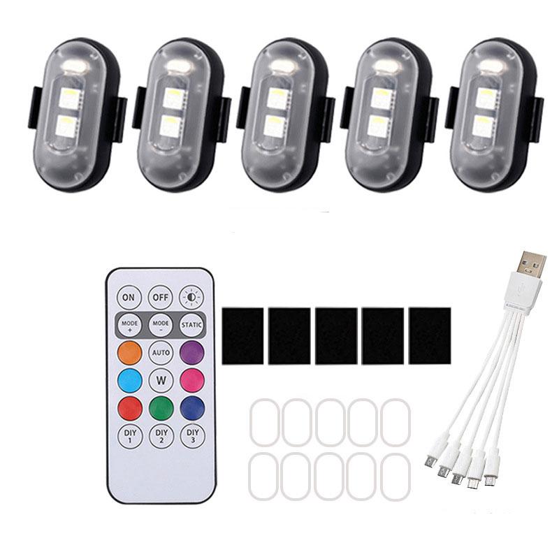 7-Farben-LED-Autostroboskoplichter Motorrad-LED-Positionslicht Kabellose Leuchte Drohne Kabellose Fernbedienung Blinkendes Warnsignal