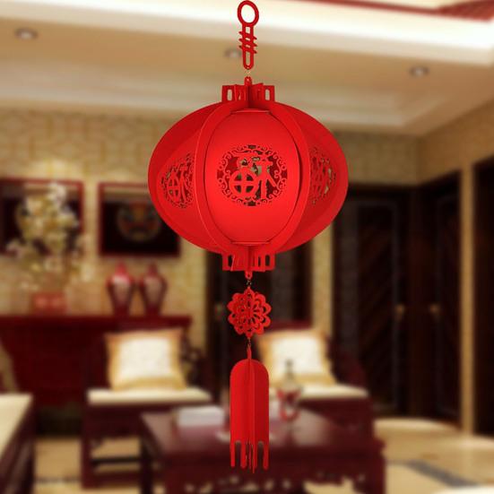 Hanging Non-Woven Fu Character Lantern Pendant New Year Home Decoration Supply
