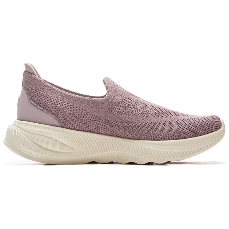 New LiNing SOFT GO 2 Cushioned Anti-Slip Wear-Resistant Rebound Lightweight Low-Top Casual Shoes Women's Dove Gray Purple AGLV018-3