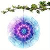 10 Inch Metal Wind Spinner with Flower Design 360 Rotating Hook for Outdoor Balcony Garden Lawn Decor Vibrant Purple Blue All Season Gift