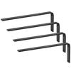 Shelf Bracket, Heavy Duty Floating Shelf Brackets 10 X 6 In, 4 Pcs Brackets for Shelves, 5mm Thick Matte Black L Shelf Bracket,Steel Shelving Brackets