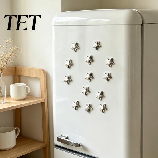 Mini Fridge Magnet 5/10/15/20Pcs Star Refrigerator Magnet, 3D Five-Pointed Room Decor Accessories Decorative Memo Note Holder for Kitchen Office