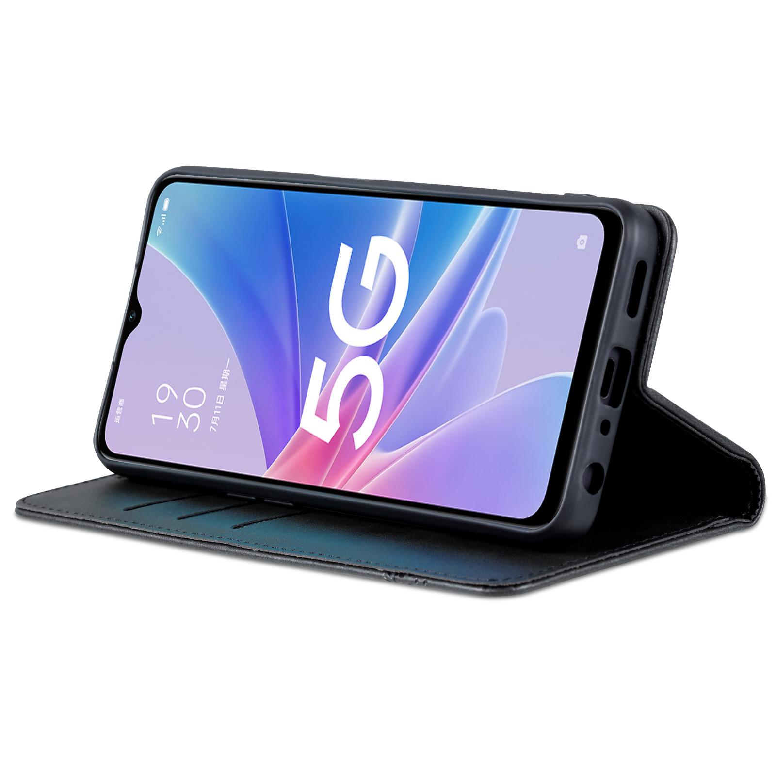 

AZNS For Oppo A58 5G/A58x 5G/A78 5G Anti-Scratch Leather Phone Case Stand Wallet Magnetic Flip Cover Black