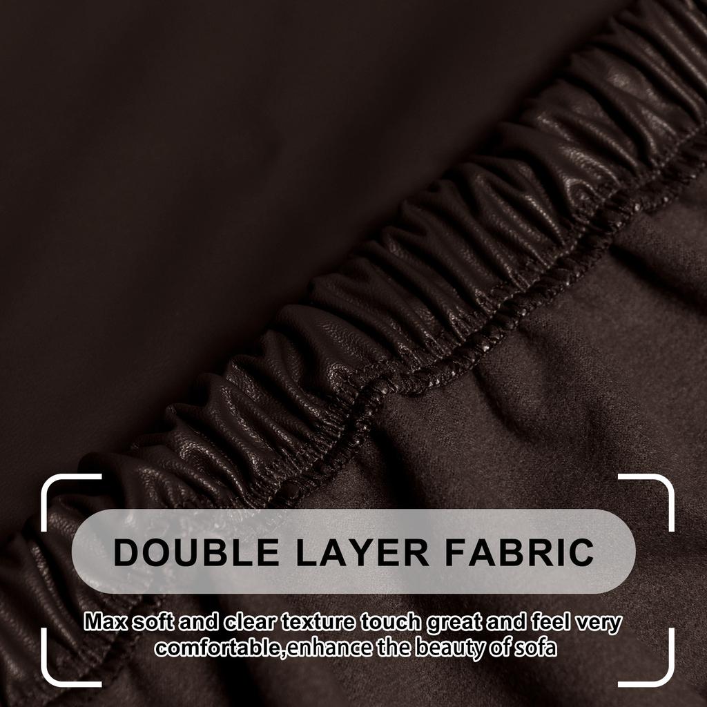 Waterproof PU Leather Dining Chair Covers, Stretch Oilproof Parsons Chair Slipcovers Removable Washable Kitchen Chair Protector for Dining Room