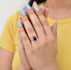 Statement-Ring aus schwarzem Onyx: 925 Sterlingsilber, Minimalistischer Schmuck, Versprechensring, Valentinstagsgeschenk