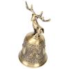 Deer Shape Hand Bell Vintage Plating Process Rustproof Polished Finish Metal Hand Bell for Dining