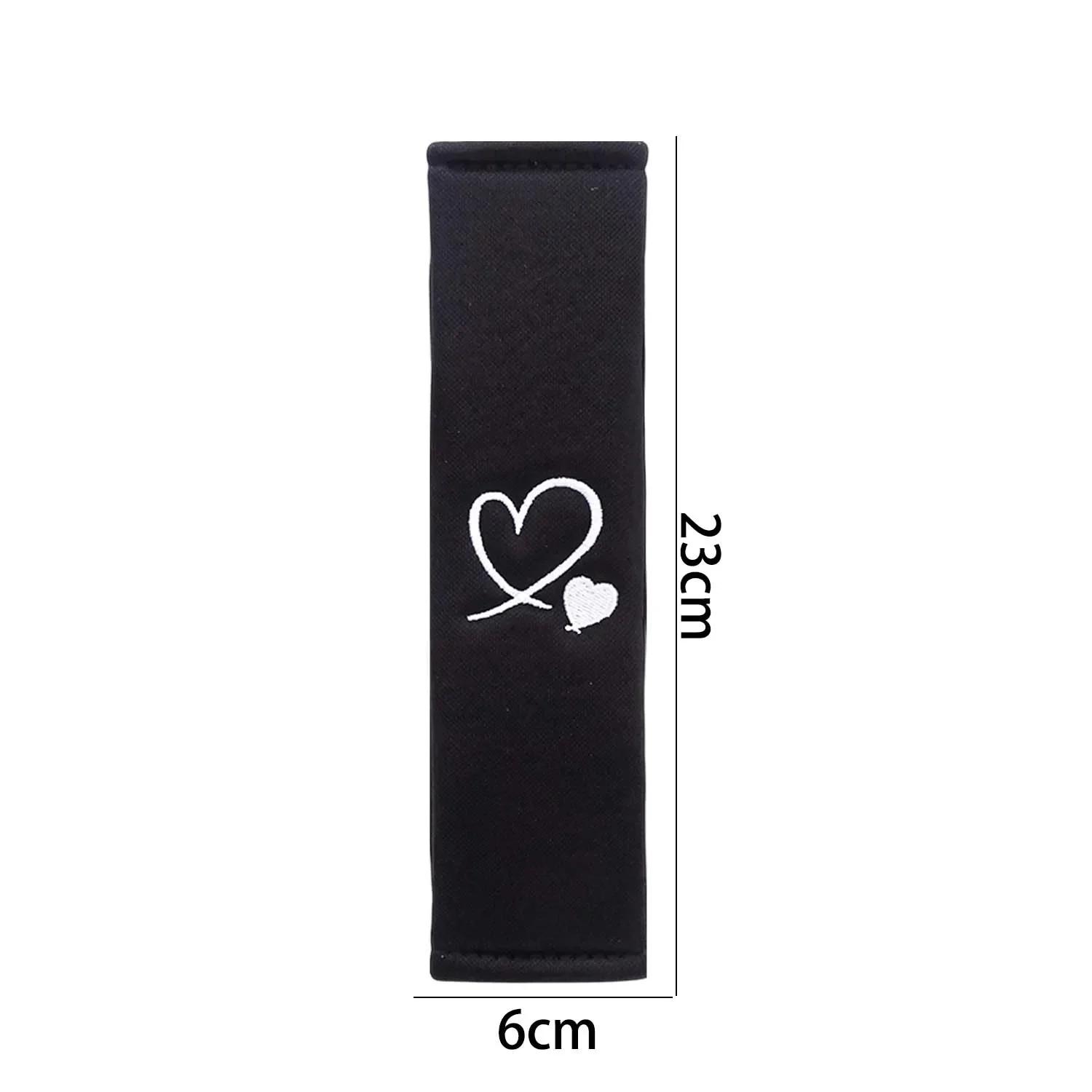 Seat Belt Shoulder Pad with Embroidered Heart Seat Belt Protector Pad Enhanced Driving Experience Car Interior Decoration 1/2PCS