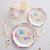 Disposable Birthday Party Dessert Plates - Paper Tableware & Picnic Centerpieces