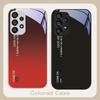 Gradient solid color For Samsung Galaxy S23 U ltra 24 Plus S20 21 FE S25 Ultra A70 A72 73 51 52 53 Tempered Glass Phone Case