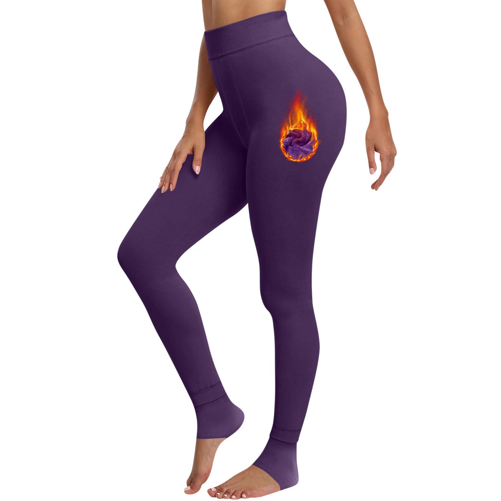 

Женские модные однотонные брюки с утолщенной подкладкой, узкие брюки с высокой талией, теплые брюки One Size фиолетовый