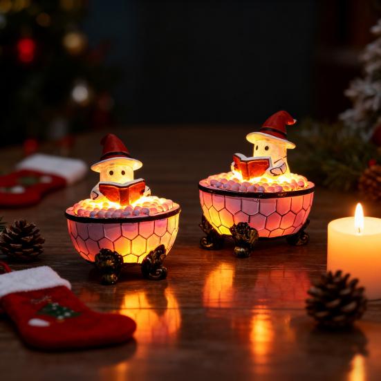 Ghost Bubble Bath Lamp USB Powered Cute Ghost Night Light Halloween Ghost Nightlight Bedroom Christmas Party Decor