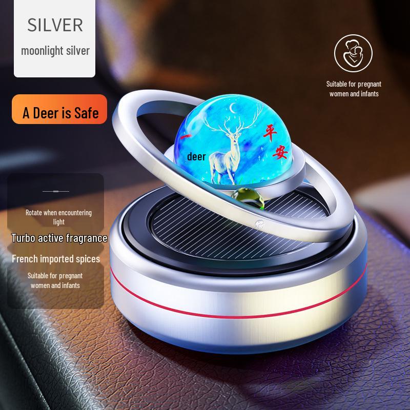Solar-Powered Rotating Car Aromatherapy Ornament
