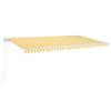 Manual Retractable Awning with LED Lights 600 x 300 cm Yellow and White