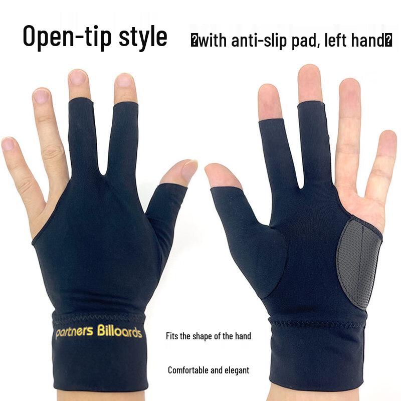 

Left Hand 3-Finger Open Tip Billiard Glove