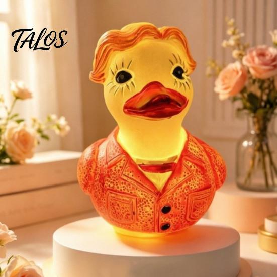 Decorative Lights Glowing Resin Duck Figurine with LED Light, Night Light for Living Room Handcrafted Decoration Bedroom Windowsill, Festive