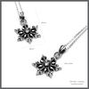 Snowflake Silver 925 Pendant Necklace with Zirconia cooldust [FUNKOUTS] FCN-007