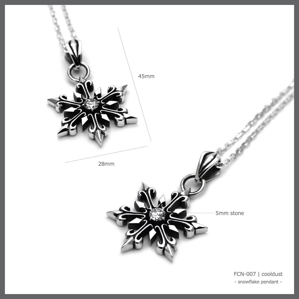 Snowflake Silver 925 Pendant Necklace with Zirconia cooldust [FUNKOUTS] FCN-007