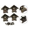 PCS Antique Wooden Box Cabinet Alloy Corner Protector Four Sided Foot Support