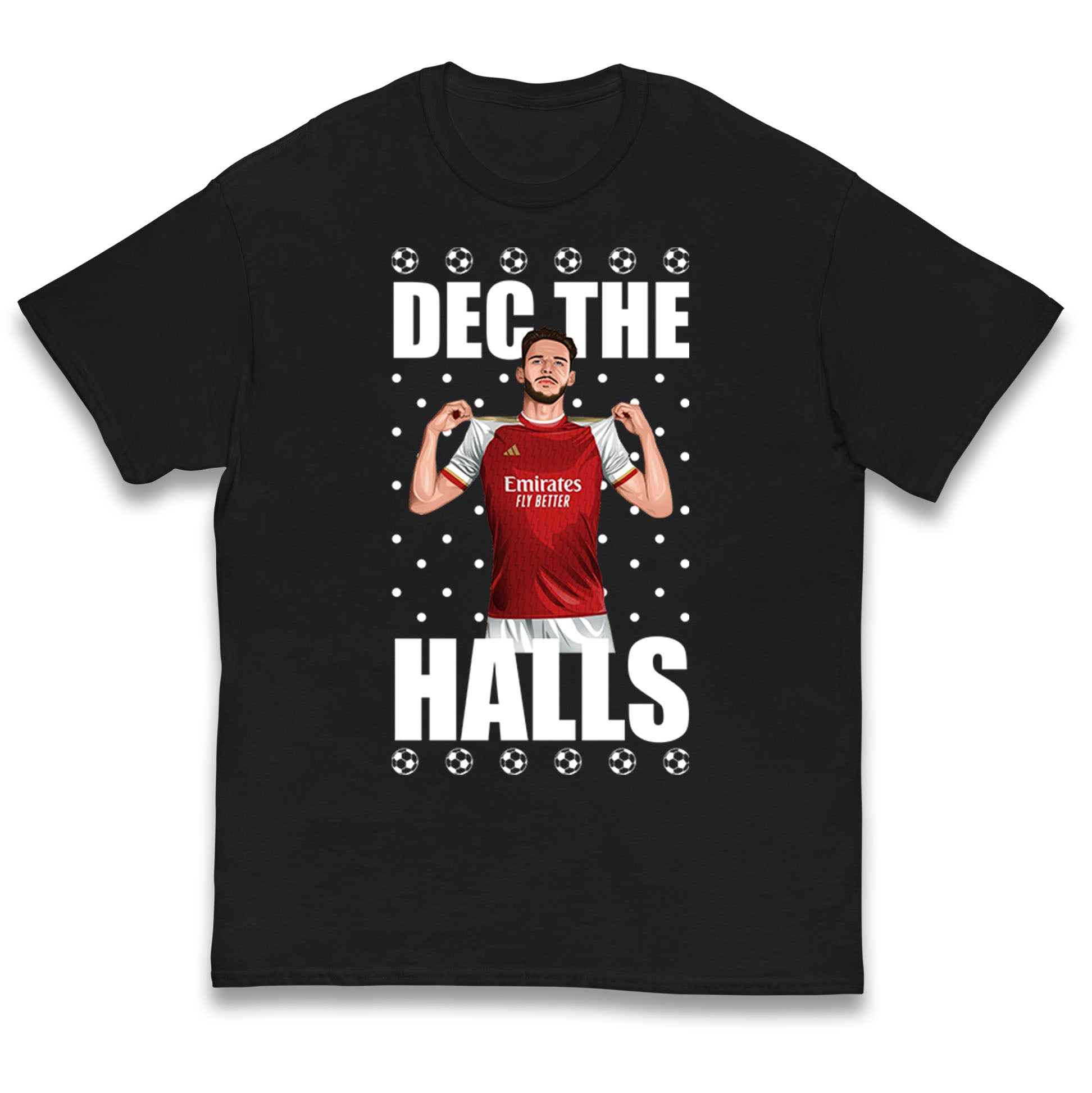 Dec The Halls Christmas Declan Rice Kids T Shirt Arsenal Top 110