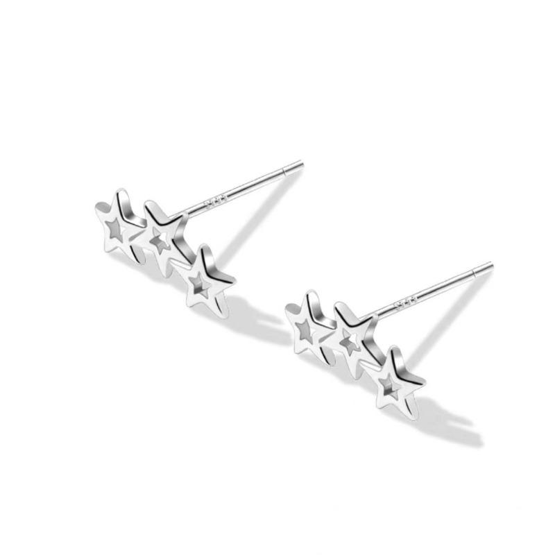 Minimalist Fashion Hollow Star Zircon Stud Earrings For Women Versatile Daily Jewelry