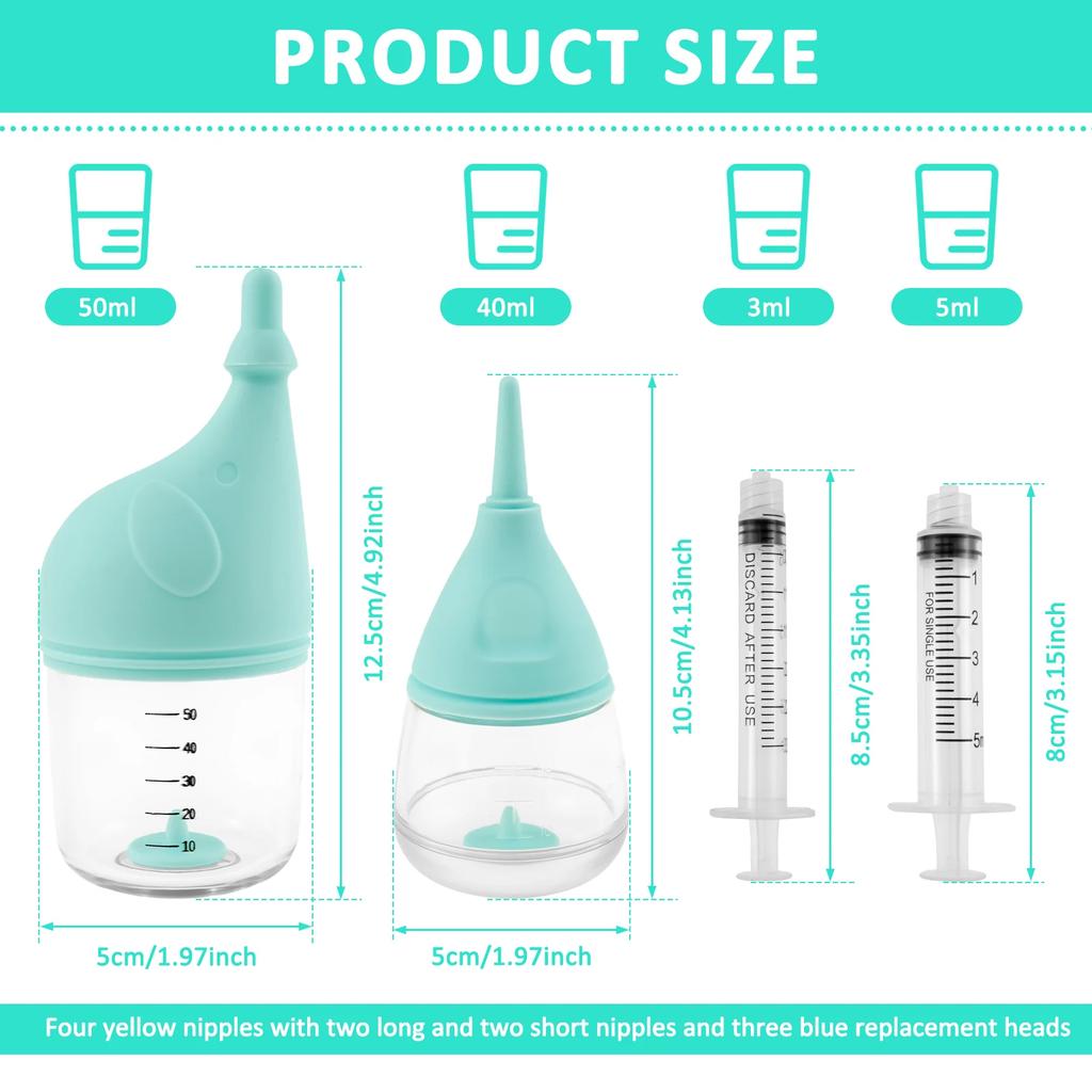 Pet Feeding Device Set Cat Dog Bottle Feeding Silicone Nipples Syringe Kitten and Puppy Suit Newborn Medication Device