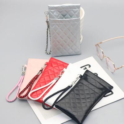 Borsa Porta Occhiali a Doppio Strato Portatile Morbida in PU Custodia Squeeze per Occhiali Scatola Borsa per Occhiali Organizer per Occhiali