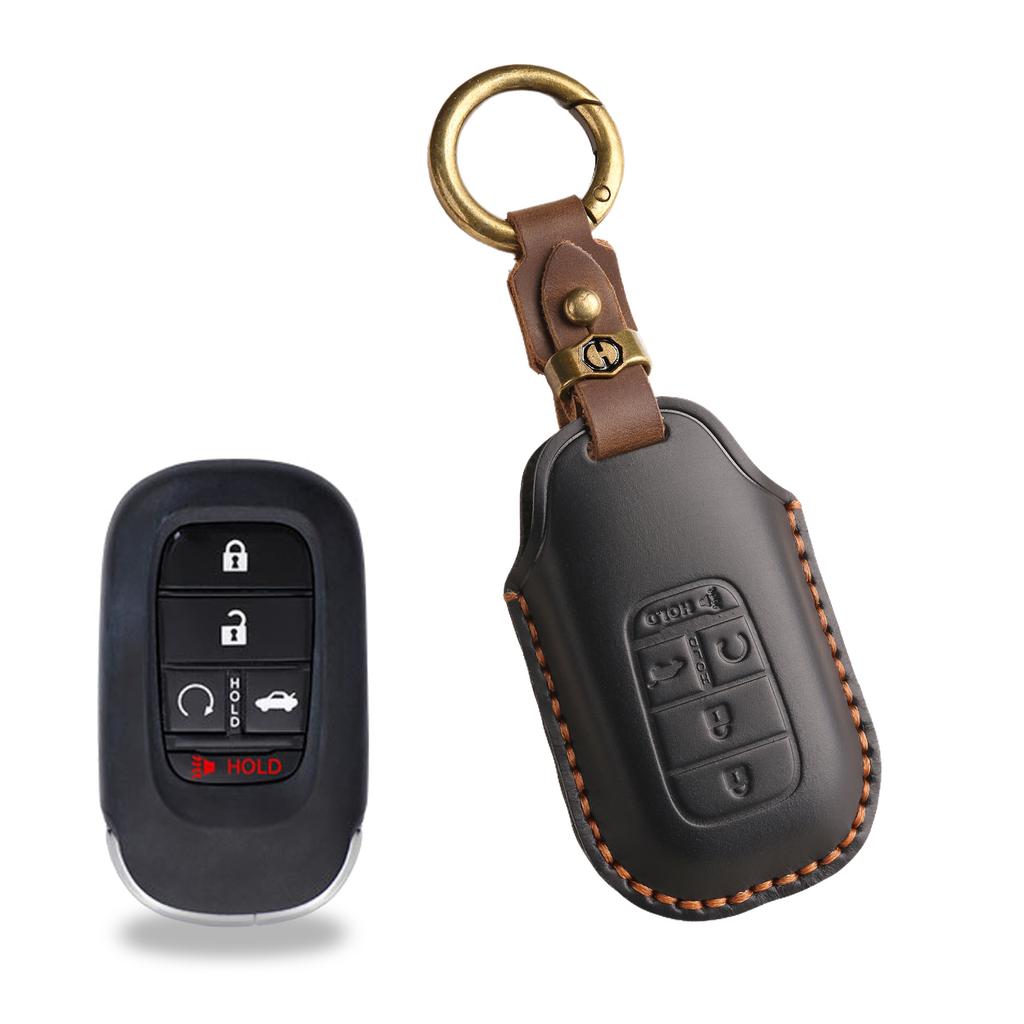 The New Retro Key Cover Is Suitable for The New Honda Accord Civic Handmade Leather Car Keychain.