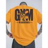 Gym Warriors Men Cotton TShirt Casual Streetwear Orange Fitness Muscle Fit Trendy Style