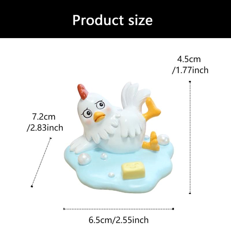 Funny Resin Slipping Chicken Figure Phone Stand Desk Decors Humorous Ornament Gift for Friend Family Birthday Holiday
