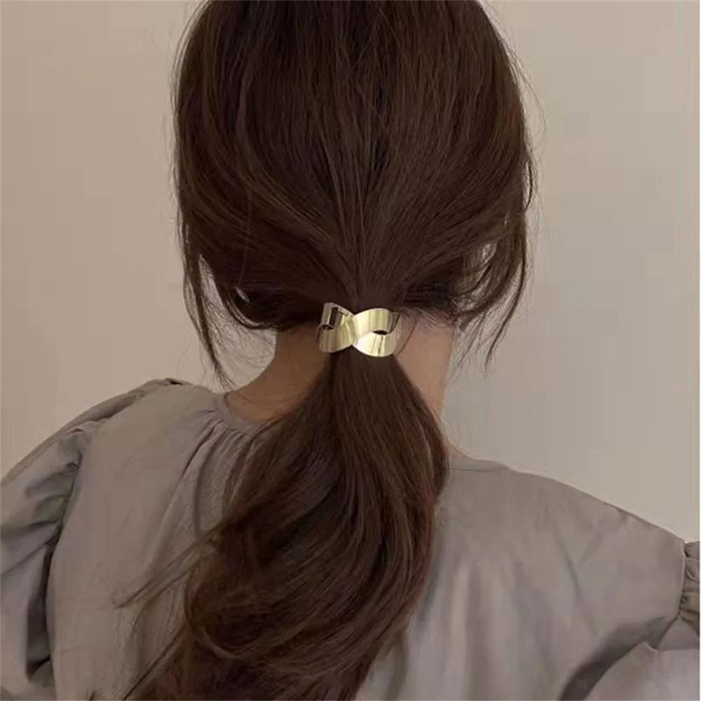 1PC Metal Elastic Hair Band For Girls Women Handmade Scrunchies Korean Ornaments Fashion Hair Accessories