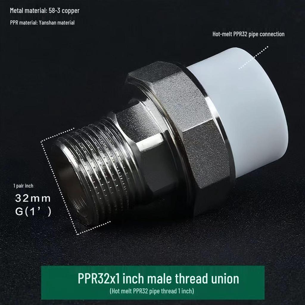 PPR Měď Železo Šroubení, Vnitřní & Vnější Závit, 20-110mm, Oboustranný PPR Železný Konektor