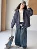 Korean Girls' Star Print Hooded Jacket - Spring/Autumn, Medium-Large, Loose Fit, Zipper Cardigan, Trendy Sweatshirt