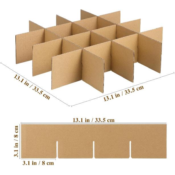 5Set Box Cardboard Divider Kit: 13x3in Shipping Cardboard, 4x4 Packing Glass Divider Packing Box Tray Corrugated Paper