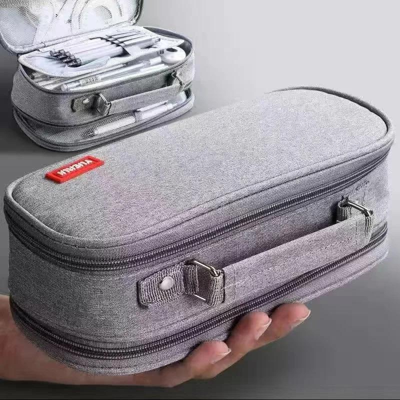 Pen Storage Bag Pencil Case 5 Layer Large Capacity Cosmetic High Quality Study Supplies Simple Student Stationary Boxes