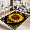 1PC Sunflower Ornament Non-Slip Floor Carpet Compatible for Office&Living Room&Bedroom&Dining Room - Flat-Weave Machine-O338
