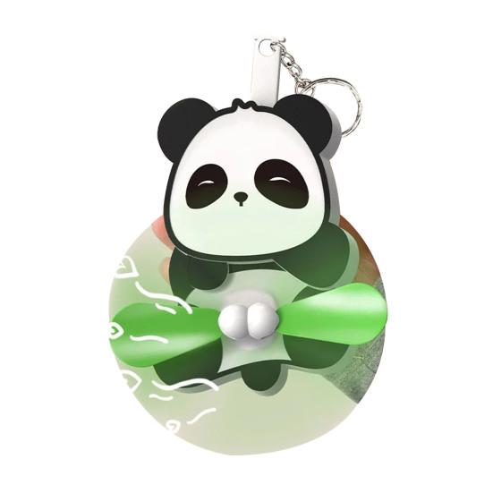 Prank Cat Fan Keychain Pendant Playful Animal Doll Propeller Keychain Bag Backpack Belt Loop Keyring