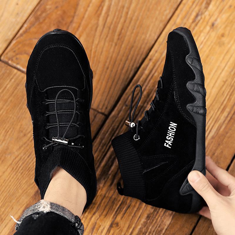 Spring and Autumn mid-help socks, casual trendy shoes, octopus sole foot cover, lazy shoes, men's outdoor breathable labor insurance shoes